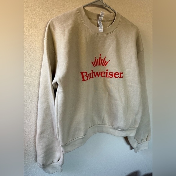 American Apparel Budweiser sweatshirt cream and red size medium - Picture 3 of 4